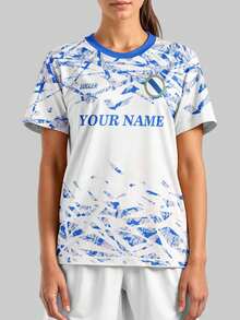 2025 Customized Sports Jersey, Summer Outdoor Sports Singlet Short Sleeve, Women's Sports Team Club Training Jersey Top With Front & Back Printed Name & Number, Breathable Quick-Dry Casual Everyday Wear, Party Outfit