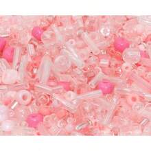 Mixed Beads 1000Pcs/20g Glass Seed Tube Bead Bugle Bead 1.5-4.5mm Small Loose Spacer Beads Bracelets Necklace Earring Jewelry Making (Green) - Pink - View 9