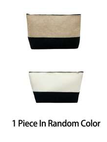 Bolsa con cremallera de lona en blanco y negro y caqui negro - Bolsa de cosméticos en blanco y negro, caqui negro, estuche para lápices, bolsa de almacenamiento pequeña para cosméticos y bricolaje, para artículos de tocador y papelería, almacenamiento de cables de datos, bolsa de lona multifuncional, bolsa escolar con graffiti pintado a mano, adecuada para el hogar, la escuela, los viajes y el almacenamiento diario