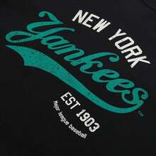 MLB Unisex Varsity Vintage Graphic Oversized Fit T-Shirt, Comfortable Sports & Outdoor Short Sleeve Tee - Black - View 4