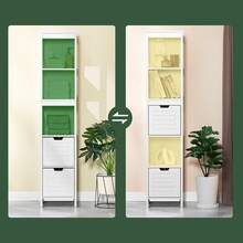 SoBuy FRG126-W，高浴室储物柜，带 3 个搁板和 2 个抽屉，白色家居浴室装饰浴室收纳夏季浴室配件 - 白色 - 查看 10