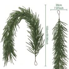 1pc Norfolk Pine Garland - Realistic Artificial Pine Straw Evergreen Garlands For Christmas Decor, Seasonal Wreath, Holiday, Indoor Outdoor Home Decor, Thanksgiving, Harvest, Fireplace, Patio Fence, Front Door, Window Hanging Christmas Decorations Room Decor Winter Christmas Decorations Home Christmas Gifts Christmas Decor - Green - View 4