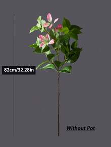 82-144cm Large Artificial Ficus Tree Fake Magnolia Plants Branch Tall Banyan Tree Faux Nandina Tree Rubber Real Touch Fiddle Leaves Plastic Fiddle Plant For Home Garden Office Decor Without 1pc - Hồng - Xem 9
