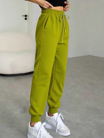 Pantalones De Cintura Alta Para Mujer Con Bolsillos En Diagonal Y Costura al frente