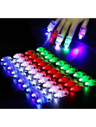 5/10//20/40개 LED 손가락 조명, 배터리 구동 미니 손전등, 다중 색상 LED 손가락 손전등, 어린이 생일 선물, 바, 파티 모임, 부활절, 할로윈, 크리스마스 및 새해 축하 행사, 야간 조명 파티 액세서리 (배터리 포함)