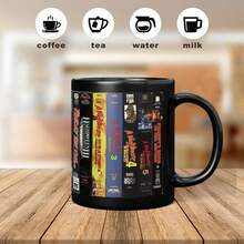 [Retro Design] Vintage Horror Movie Mug | Cool Black Ceramic Coffee Cup | Tea Cup | Reusable, High Quality | Ideal Gift For Movie Lovers | Home Or Gift