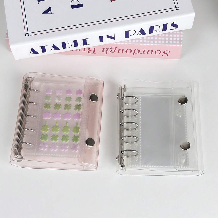 M 双环双页活页夹，透明环封贴纸，贴纸书，贴纸书架，封口书，补充包，透明贴纸书，活页夹 - 均碼 - 查看 1