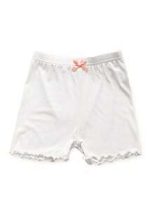 8pcs Girls' Modal Safety Shorts With Ruffle Hem, Anti-Chafing Underpants