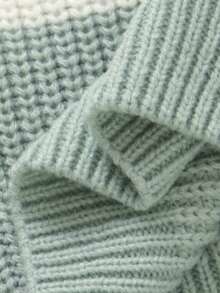 幼儿拼色圆领长袖休闲套头毛衣，经典时尚儿童上衣