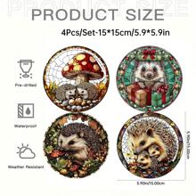 1 pièce, Attrape-soleil en forme de hérisson et de champignon, décoration de jardin, suspension colorée en acrylique pour fenêtre, décoration murale, décoration de fête, décoration de salon, chambre, véranda, décoration de maison à thème animalier, cadeau pour les amateurs de nature