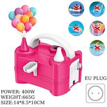 Bomba eléctrica para globos, inflador eléctrico portátil de globos, soplador de aire para decoración de fiestas y cumpleaños (220V-240V 400W), adecuado para inflar globos de fiesta