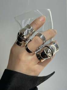 1 件朋克金属铜开口无名指指甲护甲配件，可调节尺寸，男女适用 - 彩色 - 查看 9