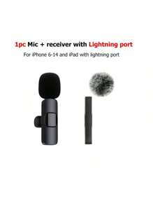 Draadloze Lavalier-microfoon voor smartphone, plug-play draadloze microfoon voor video-/audio-opname, clip-on reversmicrofoon voor interview/vlog/onderwijs