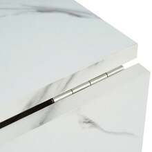 Folding Dining Table, Expandable Dining Table, Multifunctional Extendable Dining Table, Dining Table With Storage, Leisure Coffee Table, Dining Table With Drawers, Dining Table In 3 Shapes (White+Gold)