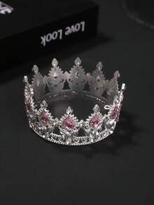 1 pieza Corona barroca de estilo europeo y americano para novia, tiara de aleación, regalo de cumpleaños de princesa, tocado, corona con vibra de reina, accesorios del Día de San Valentín