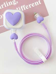 5pcs UK Plug Apple 20W Charger Protective Case Set, Compatible With Apple Foldable 3-Pin Charger Head, 15/16 Data Cable Nan Charger Protector Charger Case Phone Accessories