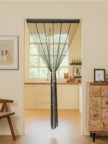 1pc Fashionable Beaded String Curtain/Door Curtain - Black - View 7