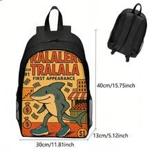 New Printed Large Capacity Backpack, Suitable For Teenagers, Essential For Back To School Season, Minimalist & Stylish Backpack, Lightweight & Relieving Printed Polyester Travel Backpack, Large Capacity Bag - Multicolor - View 23