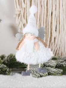 1Pc Knitted Angel Pendant, Christmas Hanging Ornament, Christmas Decorations, Cute Elf Home Decoration Ornament, Christmas Tree Decoration, Holiday Festival Party Supplies, Xmas Decor, Christmas Gift, Christmas Pendent