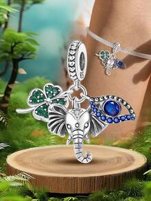 1Pc Fashionable Diamond Inlaid Butterfly Pendant Charm Bead Fit For Women Bracelets Bangles DIY Jewelry Making Fine Jewellery