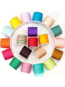 1 件 0.8 毫米多色线，每卷 45 米/1771 英寸，用于 DIY 手链、蕾丝工艺、编织绳、流苏和串珠首饰制作的结线