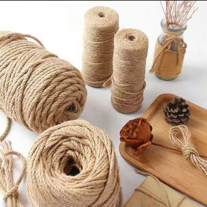 6mm Thick Sisal Rope, Natural Jute Twine For Gardening, Landscaping, Handmade & DIY Projects, Durable Woven Material, No Electricity Required, Multipurpose