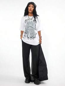 2026 Summer ShirtCoolane Women's Summer Concert Streetwear Vintage Casual Y2K Hippie Old Money Comfortable Lips Graphics Oversized White TeesLoose An - 白色 - 查看 5