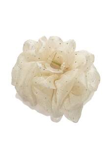 1 件女士纯色网状泡泡纱发夹，带水钻装饰蝴蝶结，优雅时尚。适合日常使用，发夹，爪夹，发夹，发夹，发夹，发夹，蝴蝶结配饰，学校用品，学院秋冬发饰，适合女士度假装扮 - 米色 - 查看 6