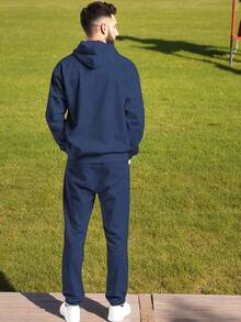 Men Sweatshirt Co-Ords - Navy Blue - View 2