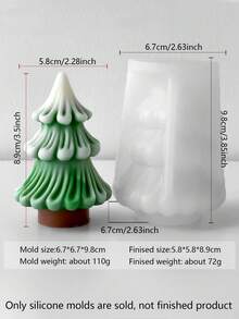 圣诞松树硅胶模具，3D立体造型，适用于手工蜡烛制作，设计精巧，易于拆卸和清洗，适合蜡烛批量生产，兼容石膏雕塑和创意绘画，是DIY爱好者的灵感来源，也是手工和艺术课程的理想教学工具，激发无限的想象力和创造力，可用于装饰花园、水族箱、家庭办公室、卧室、玄关等。这款硅胶模具易于拆卸和清洗，是家居装饰、圣诞装饰、房间装饰和圣诞礼物的理想之选。 - 白色 - 查看 17