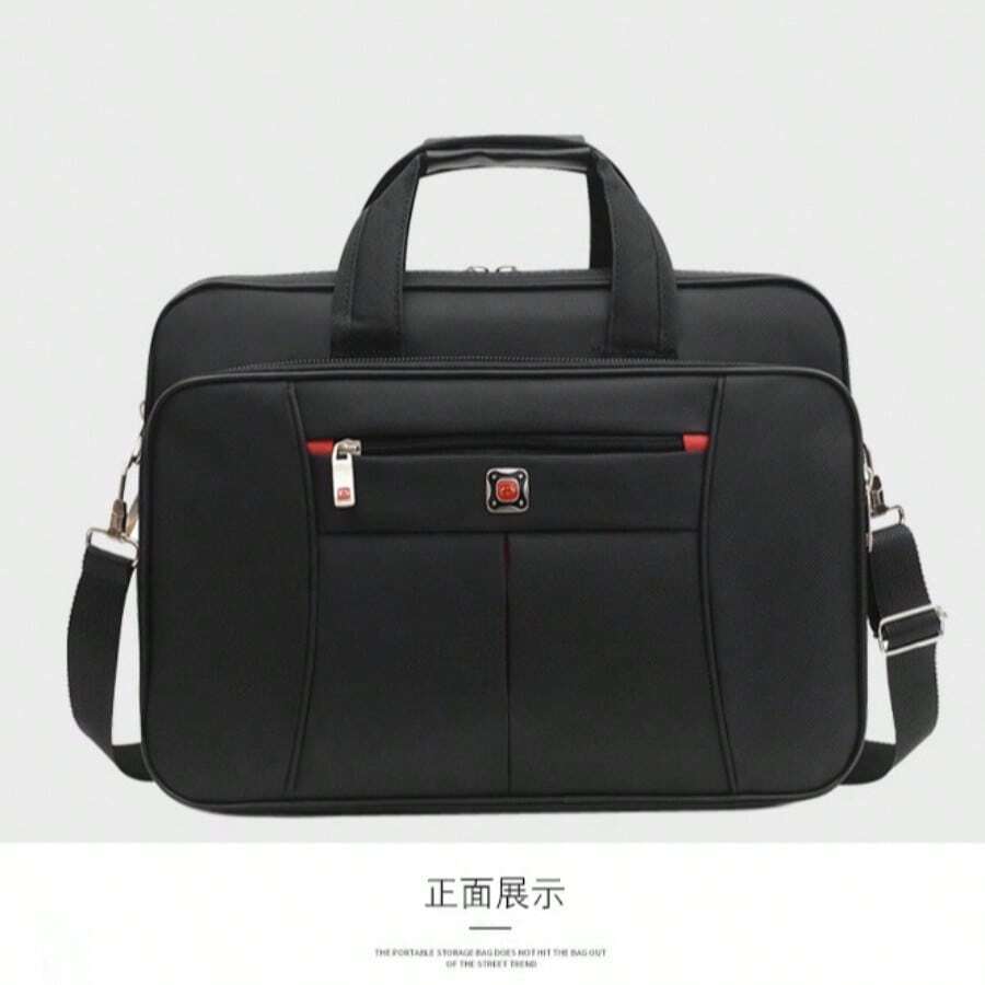 Portafolio Maletín,porta laptop ejecutivo impermeable 15.6 pulgadas,Maletín para laptop ampliable tela Oxford,funda para laptop hombres y mujeres 40cm*30cm*16cm - Negro - Ver 1