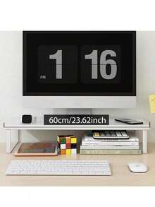 1 cái/40cm/50cm/60cm Giá đỡ màn hình bằng gỗ, phù hợp cho máy tính xách tay và máy tính để bàn, dụng cụ sắp xếp bàn làm việc có chức năng lưu trữ - Giá đỡ màn hình máy tính tiện dụng, giá đỡ máy in cho văn phòng tại nhà - Nhiều màu - Xem 14
