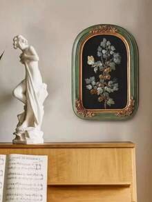 1pc French Style Light Luxury Niche Picture Frames, Classical Carved Retro Resin Picture Frames For Hanging Paintings, Artistic Picture Frames, Tables For Placing Photos, Arched Frames Of Plants And Flowers, American Style Hanging Paintings For Dining Rooms, Living Room Decorations, Bedroom Decorations, Resin Picture Frames For Wall Images, Freely Customizable For DIY Combination