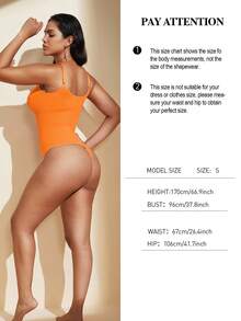 1 bộ áo liền quần định hình không đường may dành cho nữ, kiểu quần lọt khe, áo liền quần giúp thon gọn vóc dáng, áo liền quần kiểm soát vòng bụng, đồ định hình, đai nịt eo. - trái cam - Xem 9