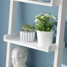 SoBuy Modern 5 Tiers Ladder Shelf Bookcase, Storage Display Shelving Wall Shelf, 189x56cm, White, FRG17-W - White - View 10