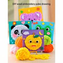 1pc Children's Diy Sewing Set, Cartoon Animal Thread Sewing Drawing, Make Simple Diy Projects, Animals, Fruits, Learn To Sew Toys, Birthday Gifts, Suitable For Girls And Boys