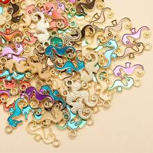 10/20/30pcs Fashion DIY Jewelry Accessories, Enamel Seahorse Pendant, Can Be Used For Earrings, Bracelets, Keychains