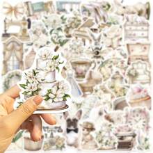 50PCS White Art Retro Stickers Vinyl Stickers Scrapbook, Journaling, Laptop, Bumper, Skateboard, Water Bottles, Computer, Phone, Cartoon, Hard Hat, Car Stickers And Decals - Multicolor - View 5