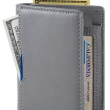 Titanium Gray - Blocking Genuine Leather Thin Minimalist Front Pocket Wallet - Titanium Gray - 查看 4