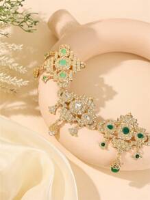 1pc Moroccan Style Brooch For Women, French Luxury Noble Design, Colorful Crystal Embellished, Suitable For Wedding, Festival, Party, Women's Gift