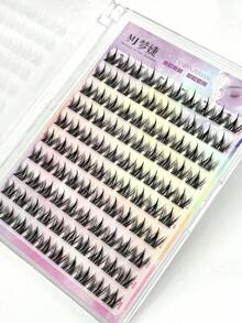 100pcs/Pack Graphic Dog Style Disposable Self-Adhesive False Eyelashes, Fluffy & Natural Look Lash Clusters,Eye Lash Clusters,Individual Eyelashes,Lashes,Fake Lashes - màu đen - Xem 11
