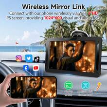 BDQ 7 Inch Car Radio Wireless Carplay & Android Auto Multimedia WIFI Video Player Portable MP5 Player+ Backup Rearview Camera - 7 Inches - View 4