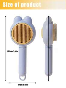 宠物梳毛刷 - 适用于猫、狗和兔子 - 密齿跳蚤梳，符合人体工学的手柄，无需用电，分叉刷头有效去除毛发并温和清洁，宠物美容用品，易于使用的宠物产品，宠物用品，适合猫主人 - 彩色 - 查看 6