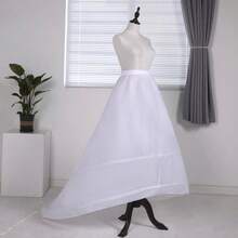 New White Wedding Dress Petticoat With Hoop, Suitable For Christmas Wear
