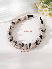 1件简约波浪水钻缎面发箍，蓬松皇冠造型，防滑齿设计，散发优雅气质，适合日常佩戴和清洗，女士发饰，发带，女士发箍，家居美容女士配饰礼品，头部配饰，发饰 - 彩色 - 查看 6