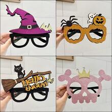 New Halloween Pumpkin Witch Hat Glasses Frame, Spooky Party Decoration, Photo Prop