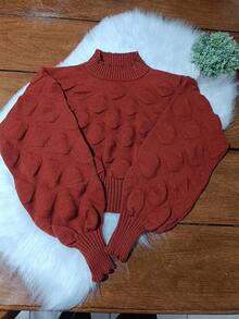 Women's Cropped Blouse Fashion Premium Knitwear Everyday Winter Uzze Tricot - 鏽 - 查看 1