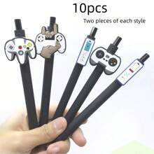 1 Stücke / 3 Stücke / 5 Stücke / 10 Stücke kreative Spielcontroller Kugelschreiber in runder Form, ein süßer und attraktiver Druckknopf-Schreibstift mit hoher Qualität, ein verspielter und niedlicher schwarzer und weißer Spielcontroller, Schulmaterial, Schreibstift für Lehrer, Büromaterial