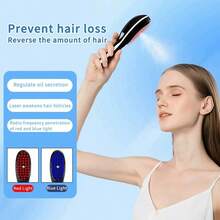USB Rechargeable Electric Hair Straightening Brush, Massage Comb, Hair Growth Comb, Scalp Acupressure Massage Device With Red Light Therapy Hair Care