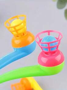 1pc Blow Ball Toy Floating Blow Tube Ball,Party Classic Nostalgic Toy, Magic Hanging Ball - Multicolor - View 3